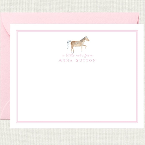 Girls Horse Stationery Set | Girls Equestrian Stationary | Horse Notecards | Equestrian Notecards | Horse Thank You Cards | Horse Gift