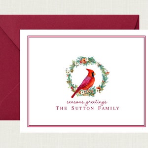 Cardinal  Stationary | Cardinal Notecard | Cardinal Christmas Cards | Cardinal Thank You Card | Christmas Thank You Cards AS-2105 FOLD