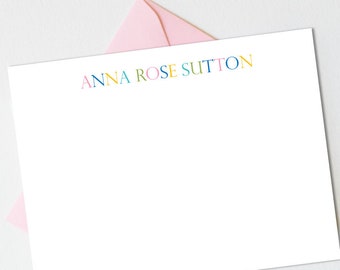 Girls Stationery Set | Girls Stationary | Girls Notecards | Rainbow Notecards | Rainbow Thank You Cards | Pen Pal Kit KS-4001