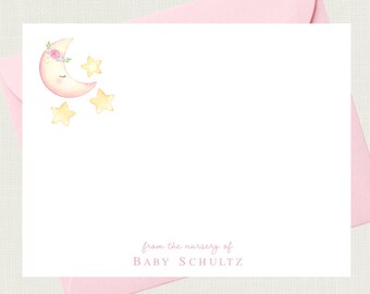 Moon and Stars Baby Shower Thank You Cards | Stars and Moon Baby Shower Thank You Notes | Star and Moon Baby Shower Thank You Cards BS-3142