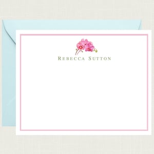 Personalized Orchid Stationery | Personalized Orchid Stationary | Botanical Note Cards | Orchid Notecards | Orchid Thank You Cards | AS-1619