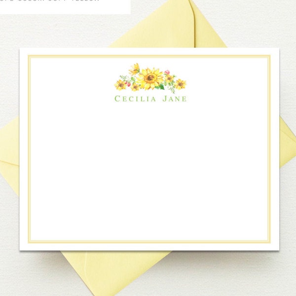 Sunflower Stationary | Sunflower Stationery | Sunflower Note Cards | Sunflower Thank You Cards | Sunflower Gifts | Sunflower Teacher AS-1624