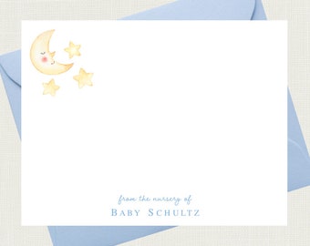 Moon and Stars Baby Shower Thank You Cards | Stars and Moon Baby Shower Thank You Notes | Star and Moon Baby Shower Thank You Cards BS-3143