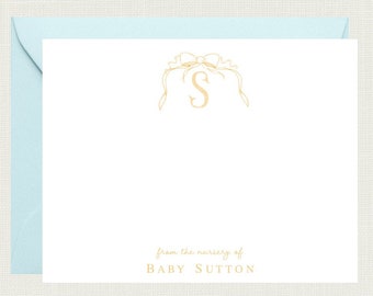 Bow Baby Shower Thank You Cards | Baby Gift Personalized Baby Stationery | Personalized Baby Stationary | Personalized Baby Thank BS-3141