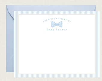 Personalized Baby Shower Thank You Cards for Boys | Baby Thank You Notes for Boys | Baby Stationery | Baby Stationary | Bow Tie Baby