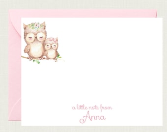 Owl Stationery Set for Girls | Owl Stationary Set | Owl Baby Shower | Owl Gifts |  Owl Notecards | Childrens Stationary KS-4028