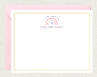 Girls Stationery Set | Girls Stationary | Girls Notecards | Rainbow Notecards | Rainbow Thank You Cards | Pen Pal Kit | Lemon Grace KS-4004