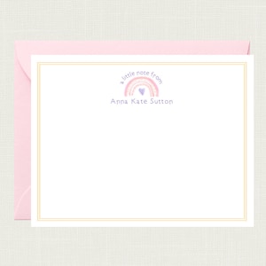 Girls Stationery Set | Girls Stationary | Girls Notecards | Rainbow Notecards | Rainbow Thank You Cards | Pen Pal Kit | Lemon Grace KS-4004