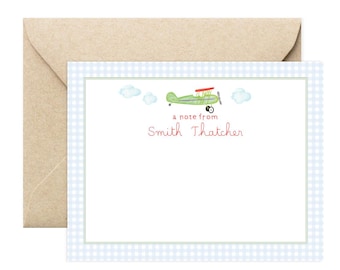 Vintage Airplane Baby Shower Thank You Cards |  Airplane Birthday Thank You Cards | Airplane Note Cards | Baby Shower KS-4248