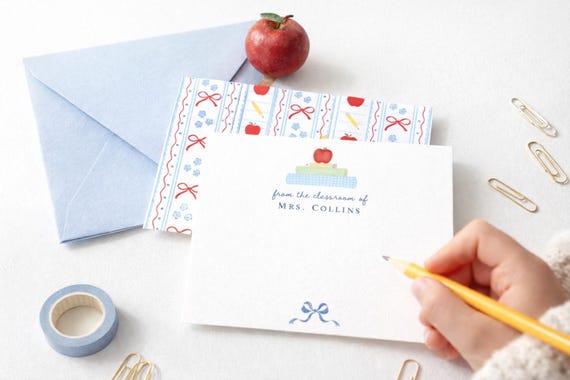 Personalized Teacher Notes | Personalized Teacher Gifts | Teacher Stationery | Teacher Christmas Gifts | Teacher Gifts  Lemon Grace AS-2349