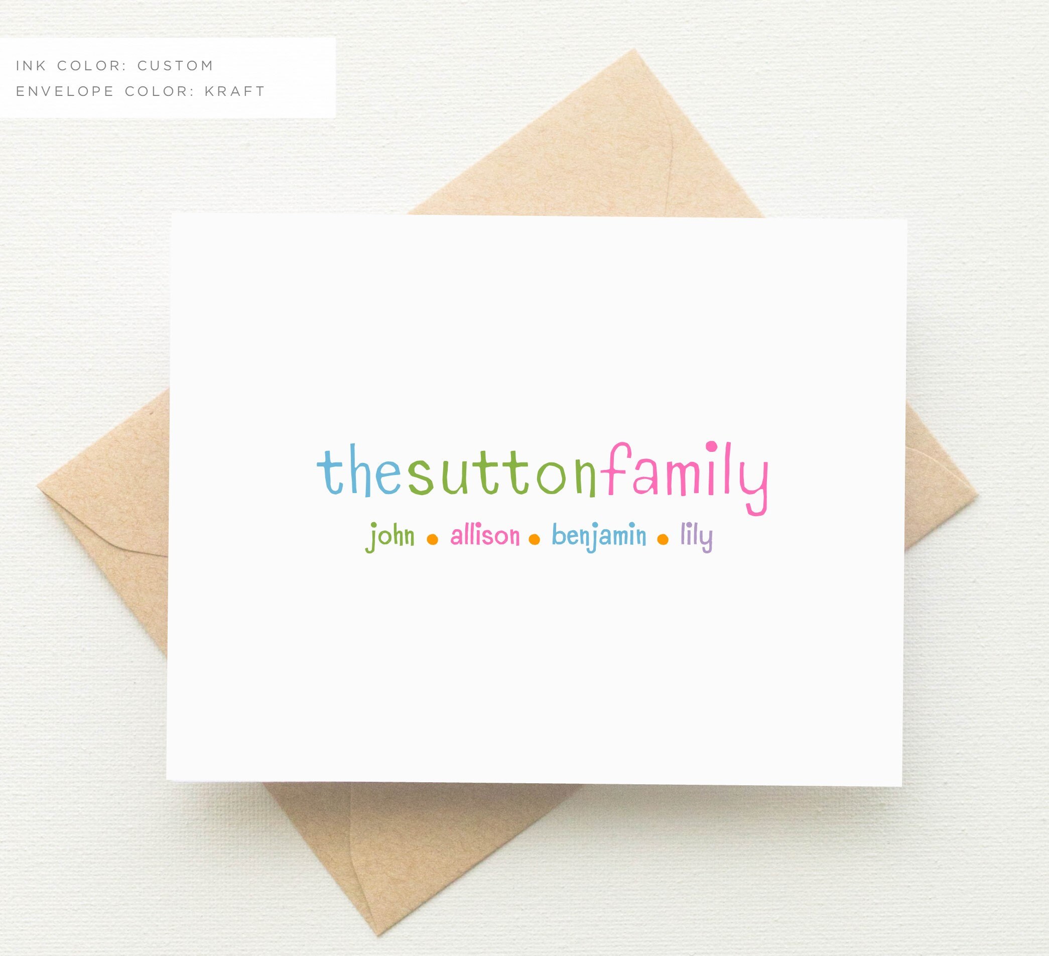Family Personalized Stationery Set Last Name Personalized Etsy