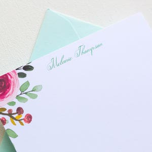 Personalized Floral Note Cards | Personalized Stationery | Floral Monogram Stationery | Stationary Personalized | Stationary Cards AS-1639