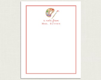 Personalized Art Teacher Notepad | Personalized Art Teacher Stationery | Art Note pads | Painter Gifts | ANO-1742