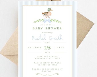 Mallard Duck Baby Shower Invitation | Mallard Duck Baby Shower Invitations | Hunting Baby Shower Invitations | Woodland Baby Shower