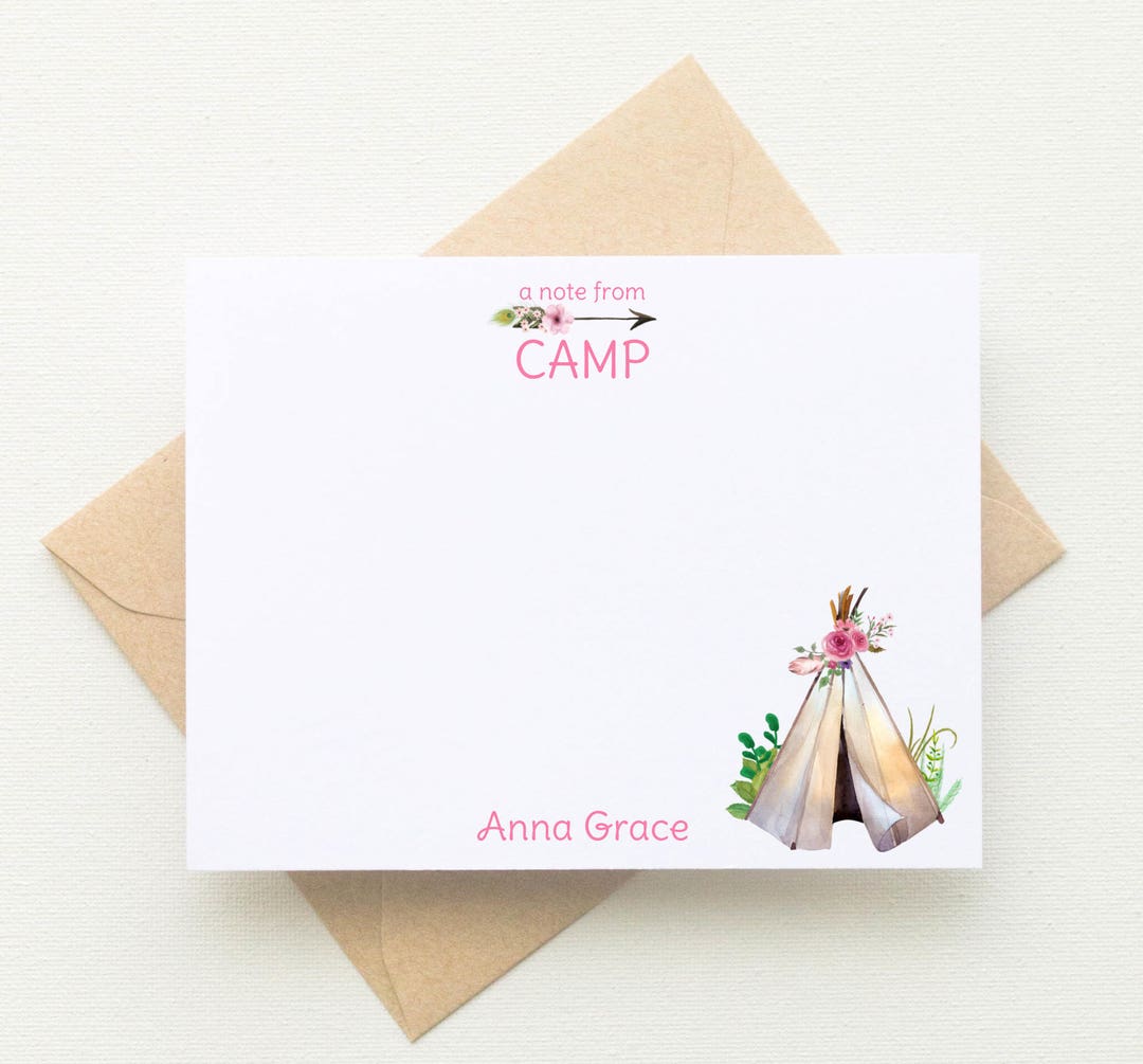 Personalized CAMP Stationery Set Girl Camp Notes Camp Stationary Summer