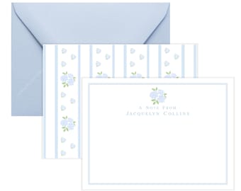 Personalized Floral Hydrangea Stationery | Hydrangea Note Cards | Flower Stationary | Blue Hydrangea Notecards | Hydrangea Gifts