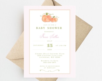 Pumpkin Baby Shower Invitation | Fall Baby Shower Invitations | Pumpkin Baby Shower Invite | Gender Neutral Baby Shower Invitation