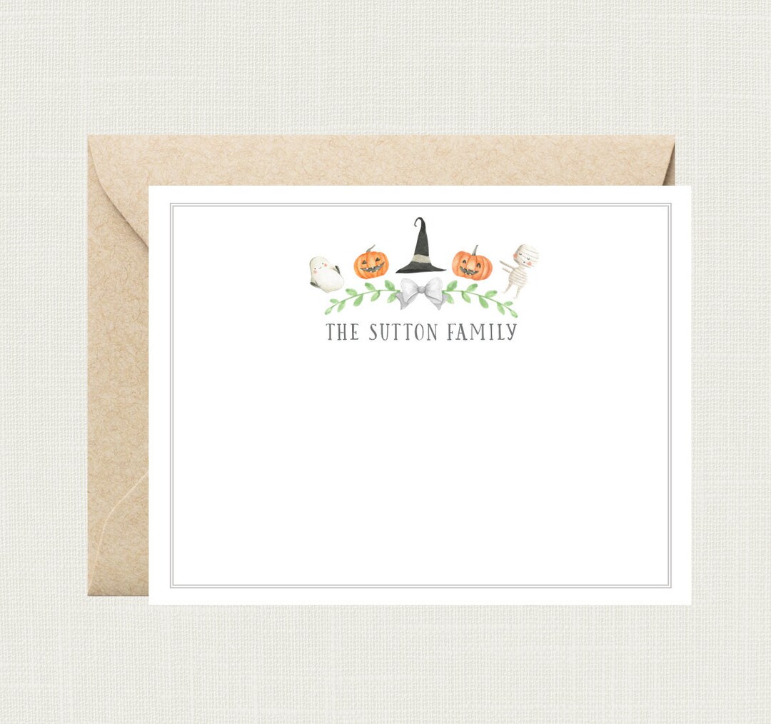 Personalized Fall Stationary | Fall Stationery Set | Halloween Note ...