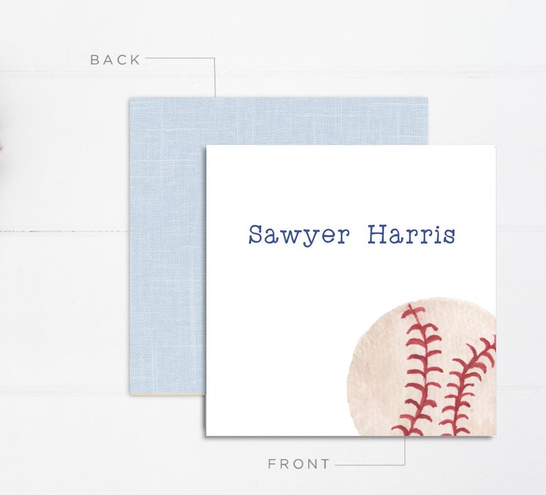 Boys Calling Cards Kids Calling Cards Baseball Gift Tags Mommy Calling Cards Playdate Cards Mommy Cards BCO-4221b image 1