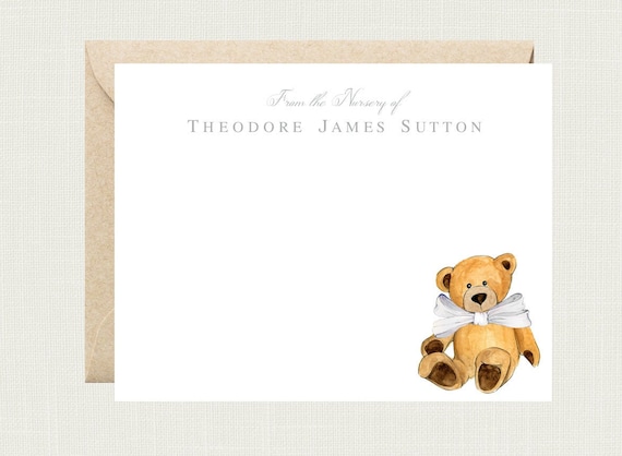 Teddy Bear Baby Shower Thank You Cards | Teddy Bear Thank You Notes | Bear Baby Shower Thank You Cards | Baby Stationery BS-3114
