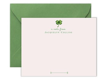 Personalized Four Leaf Clover Stationary | Celtic Stationery | Irish Note Cards | St. Patrick's Day Gifts | Notecards | Irish Gifts
