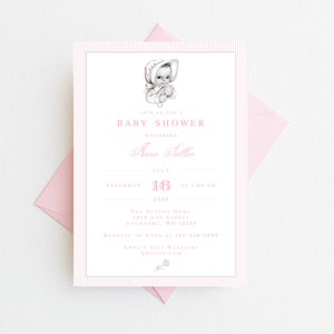 Vintage Baby Shower Invitations | Vintage Baby Shower Invites | Classic Baby Shower Initiations | Baby Girl Invitations