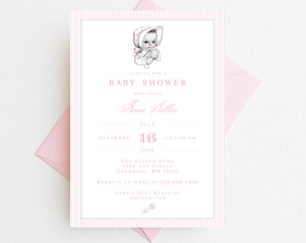 Vintage Baby Shower Invitations | Vintage Baby Shower Invites | Classic Baby Shower Initiations | Baby Girl Invitations