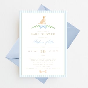 Dog Baby Shower Invitation | Lab Baby Shower Invitations | Baby Shower Invitation Boy | Gender Neutral Baby Shower Invitation