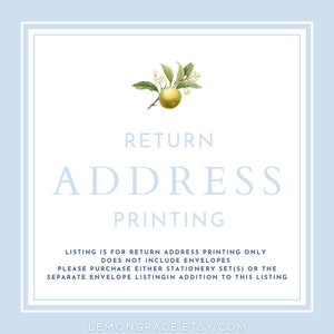 Custom Envelopes | Return Address Printing ADD-ON  |  Personalized Envelopes