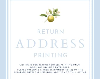 Custom Envelopes | Return Address Printing ADD-ON  |  Personalized Envelopes
