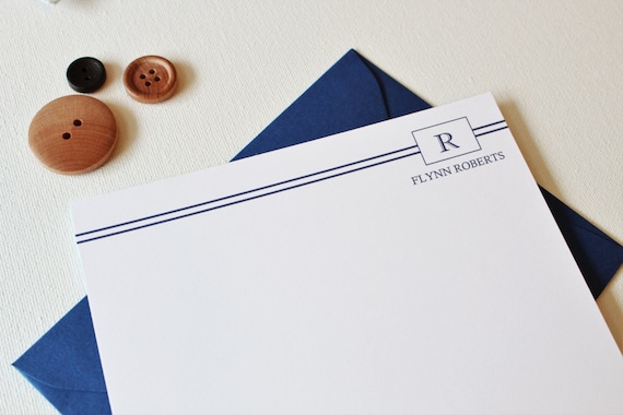 Mens Stationery Mens Stationary Monogram Stationary - Etsy