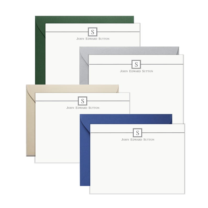 Mens Stationery | Mens Stationary | Monogram Stationary | Personalized ...