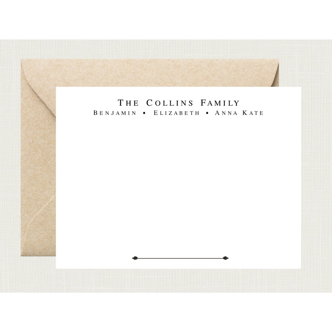 Personalized Family Stationary Family Stationery Set Family Note Cards