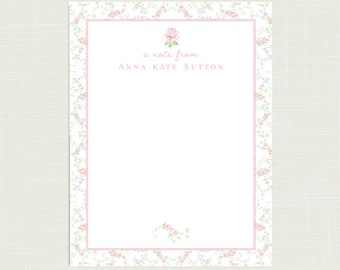 Personalized Rose Floral Notepad | Personalized Floral Stationery | Rose Note pads | Floral Note Pads | Floral Memo Pad  | ANO-1741