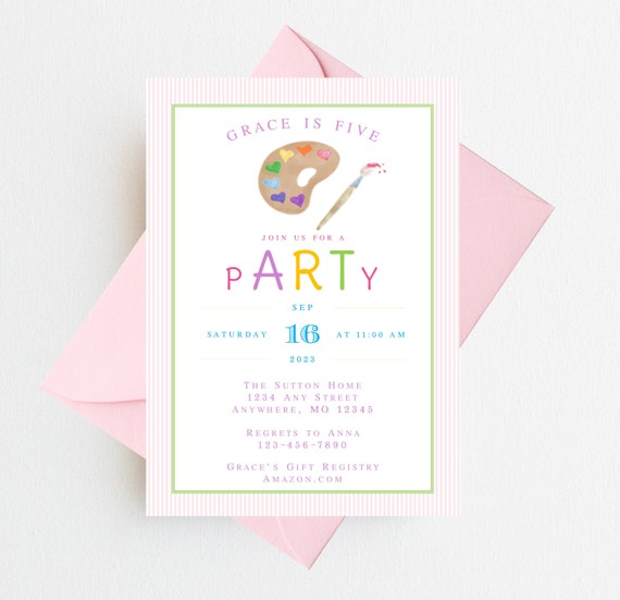 Art Birthday Party Invitation | Art Birthday Invitation | Painting Birthday Party Invitation | Painting Birthday Party Invite | Paint Party