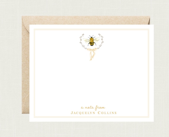 Personalized Bee Stationary | Bee Stationery | Bee Note Cards | Bee Notes | Bee Notecards | Bee Gifts | Personalized Bee Gift AS-1632