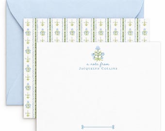 Personalized Grandmillennial Stationery | Chinoiserie Note Cards | Chinoiserie Stationery | Floral Stationary | Mother's Day Gift AS-2323