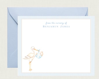 Stork Baby Shower Thank You Cards | Stork Baby Shower Note Cards | Monogram Baby Shower Thank You Cards | Gender Neutral Baby Gift