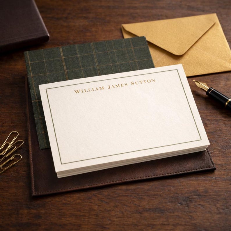 Personalized Stationery for Men | Personalized Note Cards With ...
