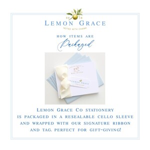 lemon grace stationery with a note and envelope