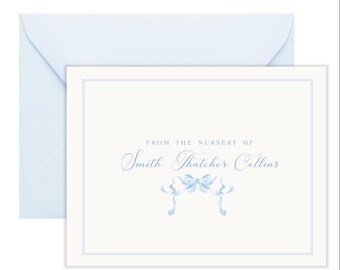 Bow Baby Shower Thank You Cards | Baby Shower Thank You Notes | Baby Note Cards | Baby Notecards | Personalized Baby Stationery  BS-5018