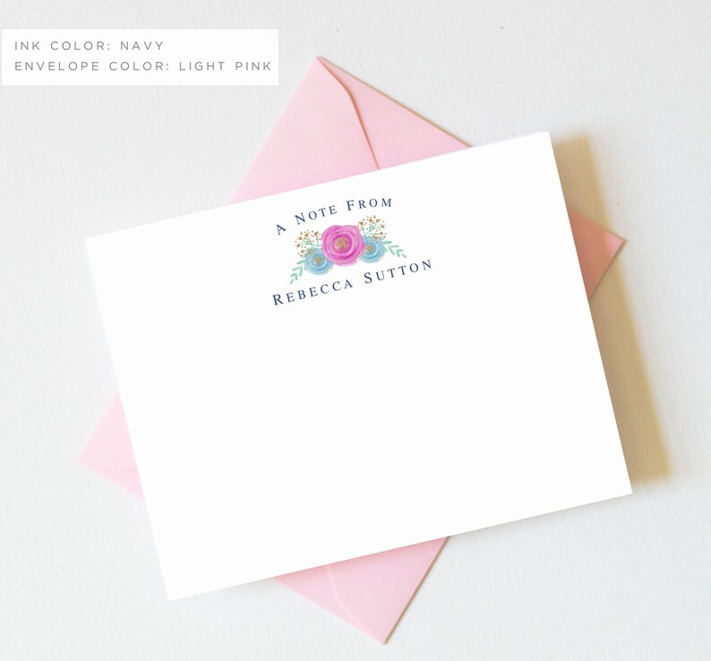 Personalized Stationery Stationary Cards ASF-1608 Stationary Personalized Floral Monogram Stationery Personalized Floral Note Cards