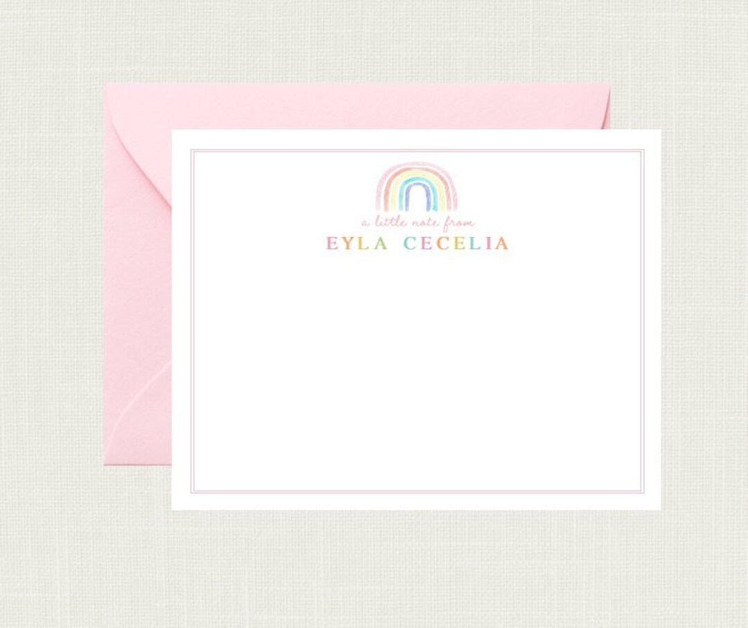 Girls Stationery Set | Girls Stationary | Girls Notecards | Rainbow ...