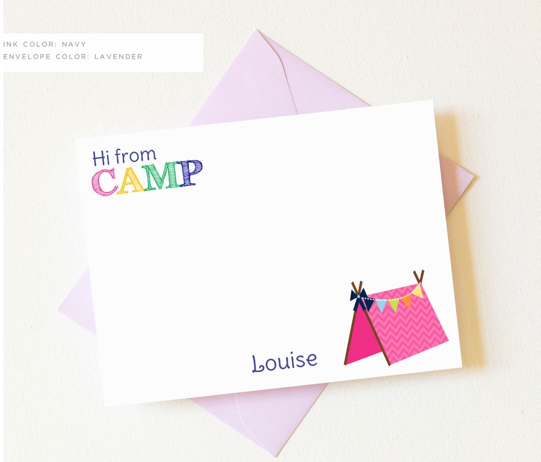 Personalized CAMP Stationery Set Girl Camp Notes Camp Stationary Summer
