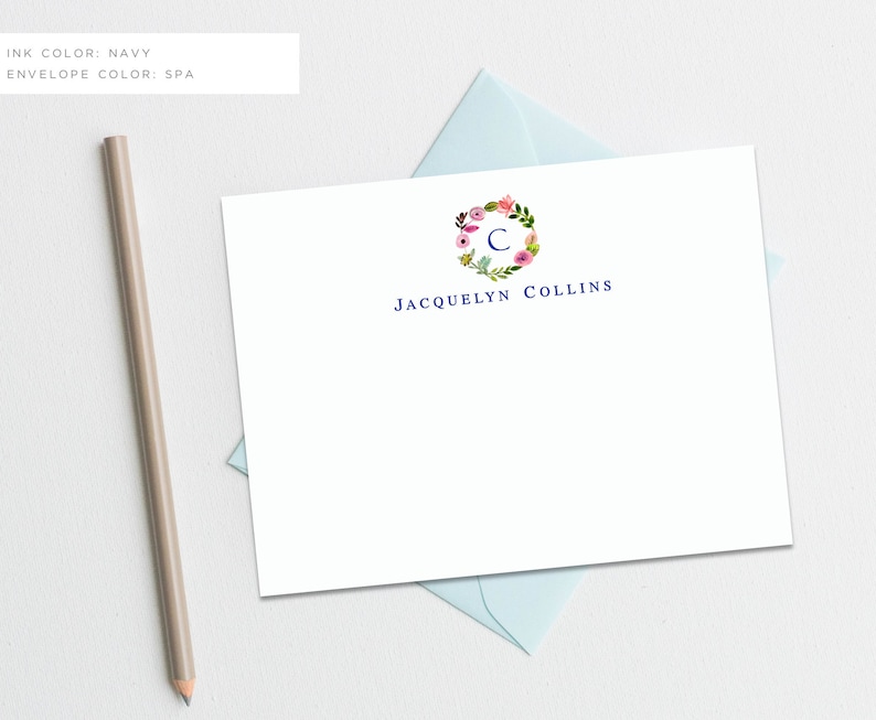 Personalized Note Cards Monogrammed Stationary Monogram - Etsy