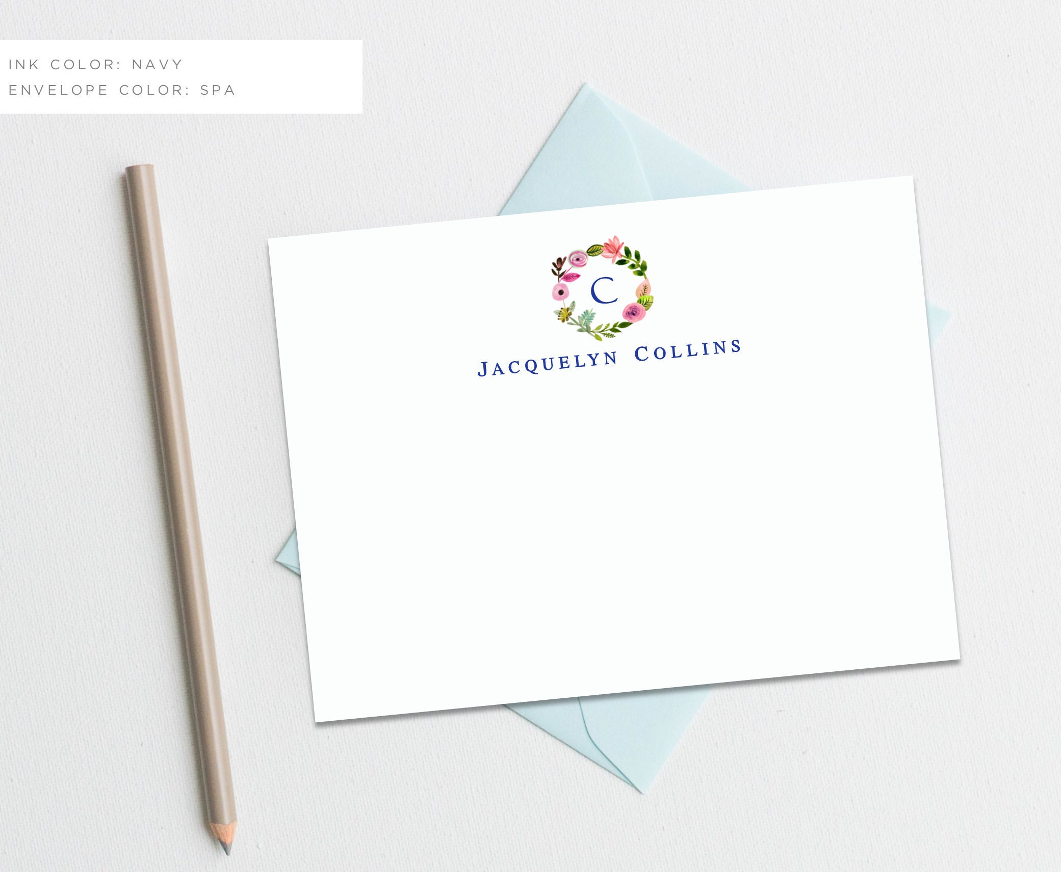 Personalized Note Cards Monogrammed Stationary Monogram Stationery ...