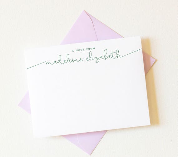 Personalized Stationery | Script Personalized Stationary | Stationary Personalized | Personalized Thank You Cards | A Note From | #AS-1602