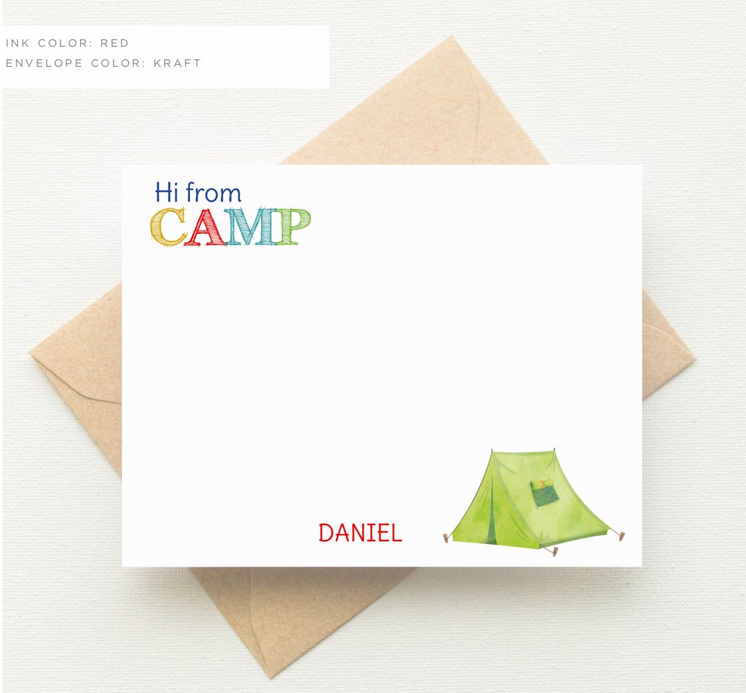Personalized CAMP Stationery Set Camp Stationary Summer Camp Note Cards