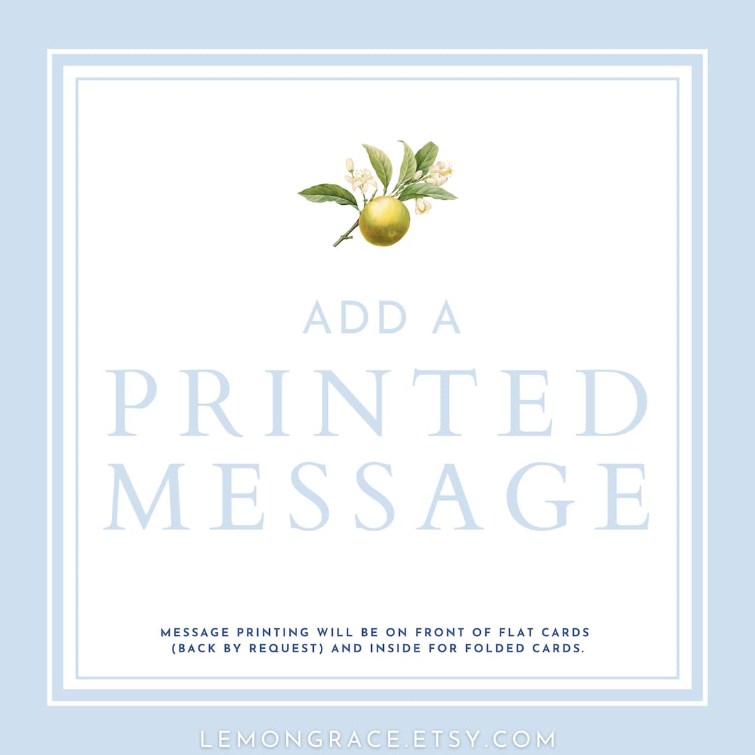 Add a Message on the Front or Back of Flat Cards or on Inside/back of ...