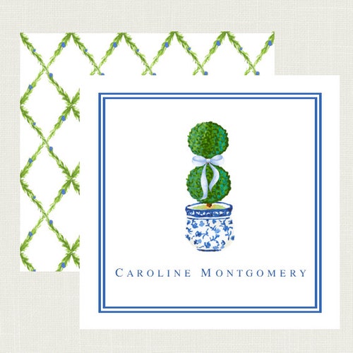 Personalized Ginger Jar Stationery Chinoiserie Note Cards Etsy